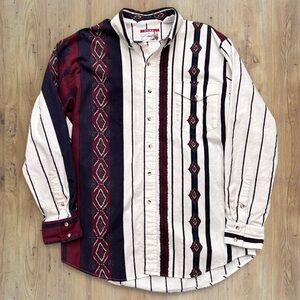 Vintage Men's Striped Multicolor Pure Country Shirt Large